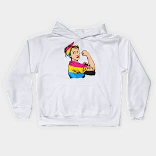 Strong woman pansexual pride mom Kids Hoodie